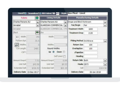 Create fast quotes with Drape and Blind Software.  Inbuilt forms and pricing make it easy.